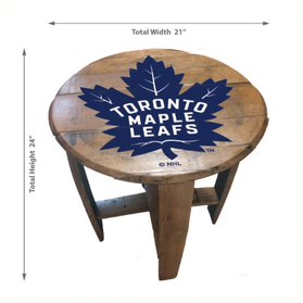 Toronto Maple Leafs Oak Barrel Table