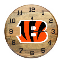 Load image into Gallery viewer, Cincinnati Bengals Oak Barrel Clock