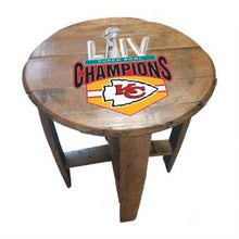 Load image into Gallery viewer, Kansas City Chiefs Super Bowl Oak Barrel Table