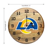 Los Angeles Rams Oak Barrel Clock