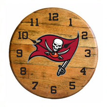 Load image into Gallery viewer, Tampa Bay Buccaneers Oak Barrel Clock