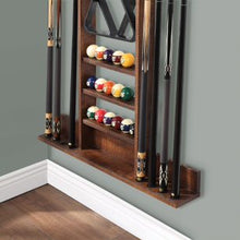 Load image into Gallery viewer, HB Home Reclaimed Brown Billiards Wall Rack