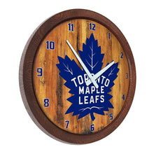 Load image into Gallery viewer, Toronto Maple Leaf: &quot;Faux&quot; Barrel Top Wall Clock - The Fan-Brand