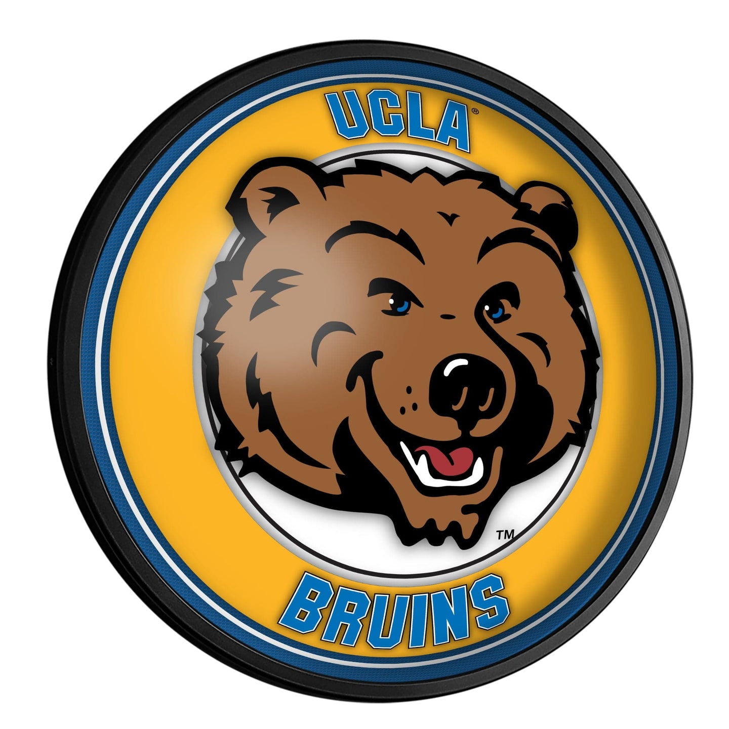 UCLA Bruins: Mascot - Round Slimline Lighted Wall Sign - The Fan-Brand