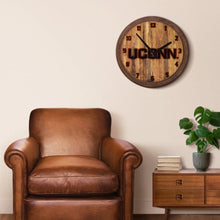 Load image into Gallery viewer, UConn Huskies: Branded &quot;Faux&quot; Barrel Top Wall Clock - The Fan-Brand