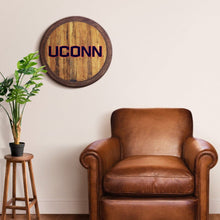 Load image into Gallery viewer, UConn Huskies: &quot;Faux&quot; Barrel Top Sign - The Fan-Brand