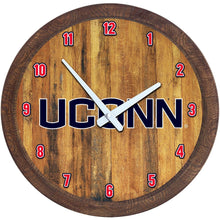 Load image into Gallery viewer, UConn Huskies: &quot;Faux&quot; Barrel Top Wall Clock - The Fan-Brand