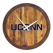 Load image into Gallery viewer, UConn Huskies: &quot;Faux&quot; Barrel Top Wall Clock - The Fan-Brand