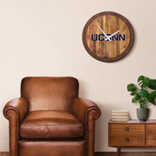 Load image into Gallery viewer, UConn Huskies: &quot;Faux&quot; Barrel Top Wall Clock - The Fan-Brand