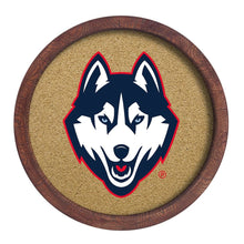 Load image into Gallery viewer, UConn Huskies: Mascot - &quot;Faux&quot; Barrel Framed Cork Board - The Fan-Brand