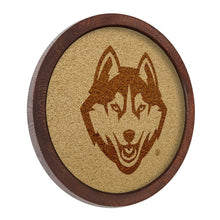 Load image into Gallery viewer, UConn Huskies: Mascot - &quot;Faux&quot; Barrel Framed Cork Board - The Fan-Brand