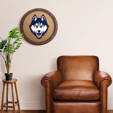 Load image into Gallery viewer, UConn Huskies: Mascot - &quot;Faux&quot; Barrel Framed Cork Board - The Fan-Brand