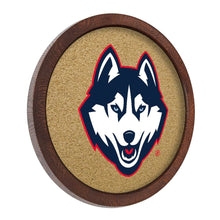 Load image into Gallery viewer, UConn Huskies: Mascot - &quot;Faux&quot; Barrel Framed Cork Board - The Fan-Brand