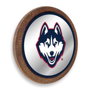 UConn Huskies: Mascot - "Faux" Barrel Top Mirrored Wall Sign - The Fan-Brand