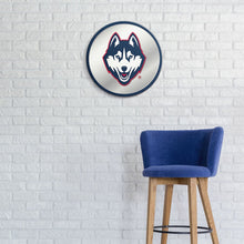 Load image into Gallery viewer, UConn Huskies: Mascot - Modern Disc Mirrored Wall Sign - The Fan-Brand