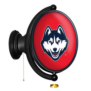 UConn Huskies: Original Oval Rotating Lighted Wall Sign - The Fan-Brand