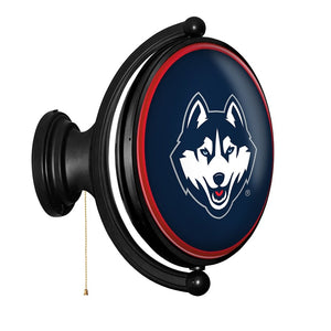 UConn Huskies: Original Oval Rotating Lighted Wall Sign - The Fan-Brand