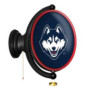 UConn Huskies: Original Oval Rotating Lighted Wall Sign - The Fan-Brand