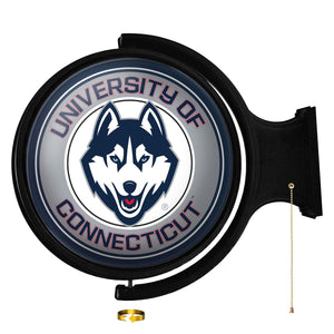 UConn Huskies: Original Round Rotating Lighted Wall Sign - The Fan-Brand