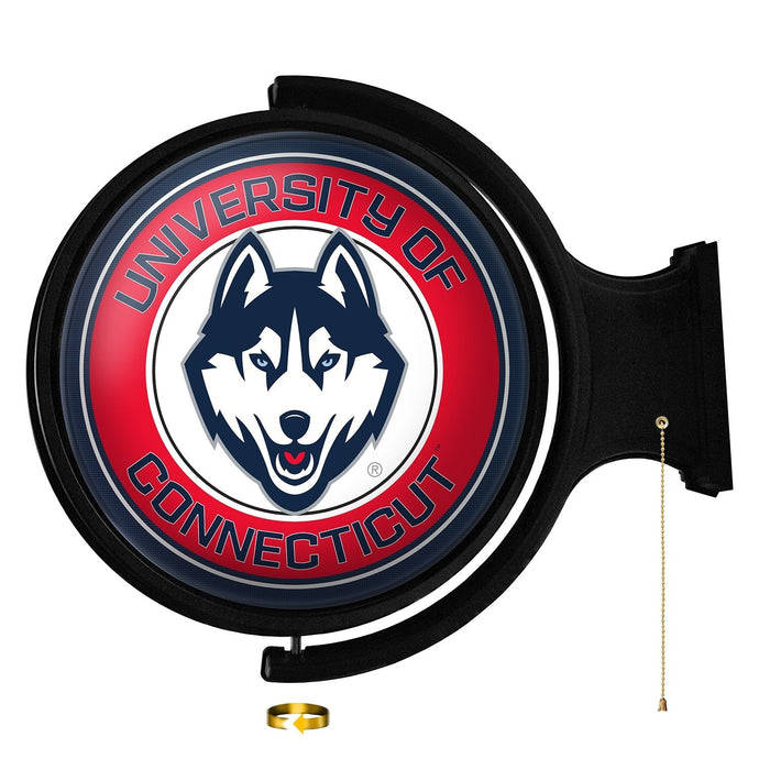 UConn Huskies: Original Round Rotating Lighted Wall Sign - The Fan-Brand