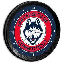 Load image into Gallery viewer, UConn Huskies: Ribbed Frame Wall Clock - The Fan-Brand