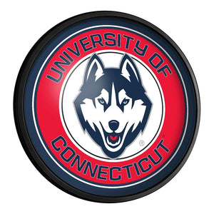 UConn Huskies: Round Slimline Lighted Wall Sign - The Fan-Brand