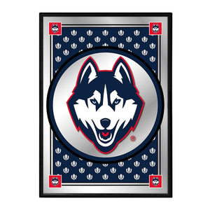 UConn Huskies: Team Spirit, Mascot - Framed Mirrored Wall Sign - The Fan-Brand