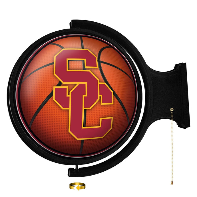 USC Trojans: Basketball - Original Round Rotating Lighted Wall Sign - The Fan-Brand