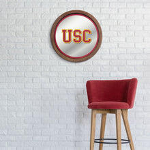 Load image into Gallery viewer, USC Trojans: &quot;Faux&quot; Barrel Top Mirrored Wall Sign - The Fan-Brand