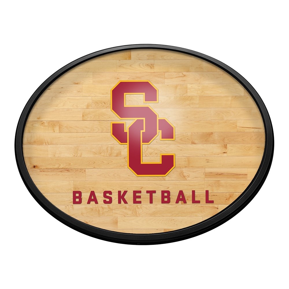 USC Trojans: Hardwood - Oval Slimline Lighted Wall Sign - The Fan-Brand