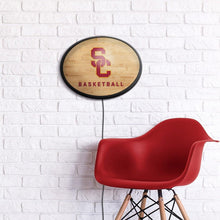 Load image into Gallery viewer, USC Trojans: Hardwood - Oval Slimline Lighted Wall Sign - The Fan-Brand