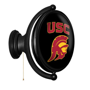 USC Trojans: Original Oval Rotating Lighted Wall Sign - The Fan-Brand