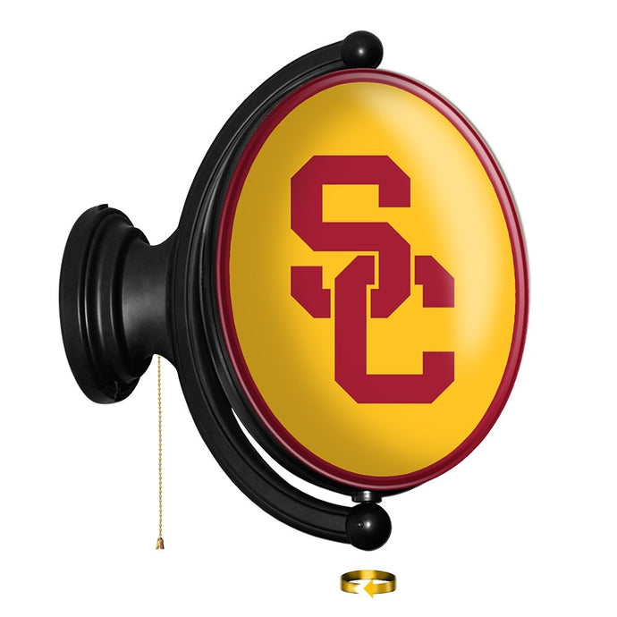 USC Trojans: SC - Original Oval Rotating Lighted Wall Sign - The Fan-Brand