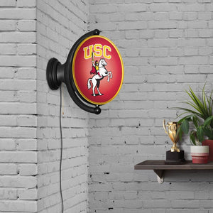 USC Trojans: Traveler - Original Oval Rotating Lighted Wall Sign - The Fan-Brand