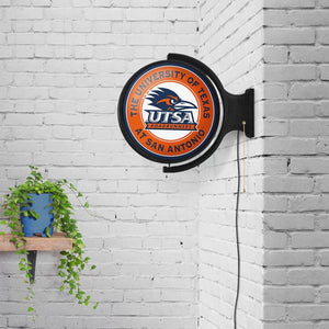 UT San Antonio Roadrunners: Original Round Rotating Lighted Wall Sign - The Fan-Brand