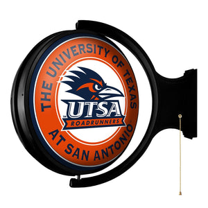 UT San Antonio Roadrunners: Original Round Rotating Lighted Wall Sign - The Fan-Brand