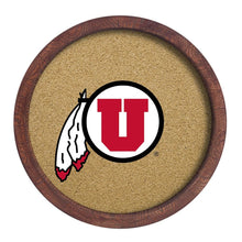 Load image into Gallery viewer, Utah Utes: &quot;Faux&quot; Barrel Framed Cork Board - The Fan-Brand