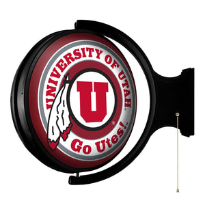 Utah Utes: Original Round Rotating Lighted Wall Sign - The Fan-Brand