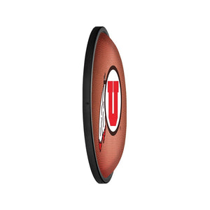 Utah Utes: Pigskin - Oval Slimline Lighted Wall Sign - The Fan-Brand