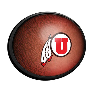 Utah Utes: Pigskin - Oval Slimline Lighted Wall Sign - The Fan-Brand