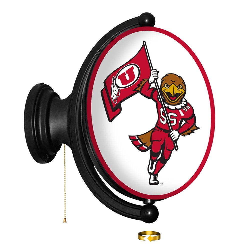 Utah Utes: Swoop - Original Oval Rotating Lighted Wall Sign - The Fan-Brand