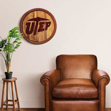 Load image into Gallery viewer, UTEP Miners: Branded &quot;Faux&quot; Barrel Top Sign - The Fan-Brand