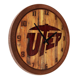 UTEP Miners: Branded "Faux" Barrel Top Wall Clock - The Fan-Brand