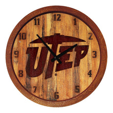 Load image into Gallery viewer, UTEP Miners: Branded &quot;Faux&quot; Barrel Top Wall Clock - The Fan-Brand