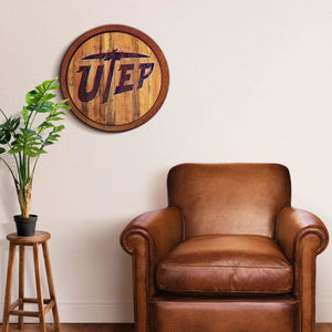 UTEP Miners: Weathered "Faux" Barrel Top Sign - The Fan-Brand