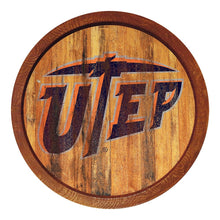 Load image into Gallery viewer, UTEP Miners: Weathered &quot;Faux&quot; Barrel Top Sign - The Fan-Brand