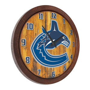 Vancouver Canucks: "Faux" Barrel Top Wall Clock - The Fan-Brand