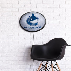 Vancouver Canucks: Ice Rink - Oval Slimline Lighted Wall Sign - The Fan-Brand