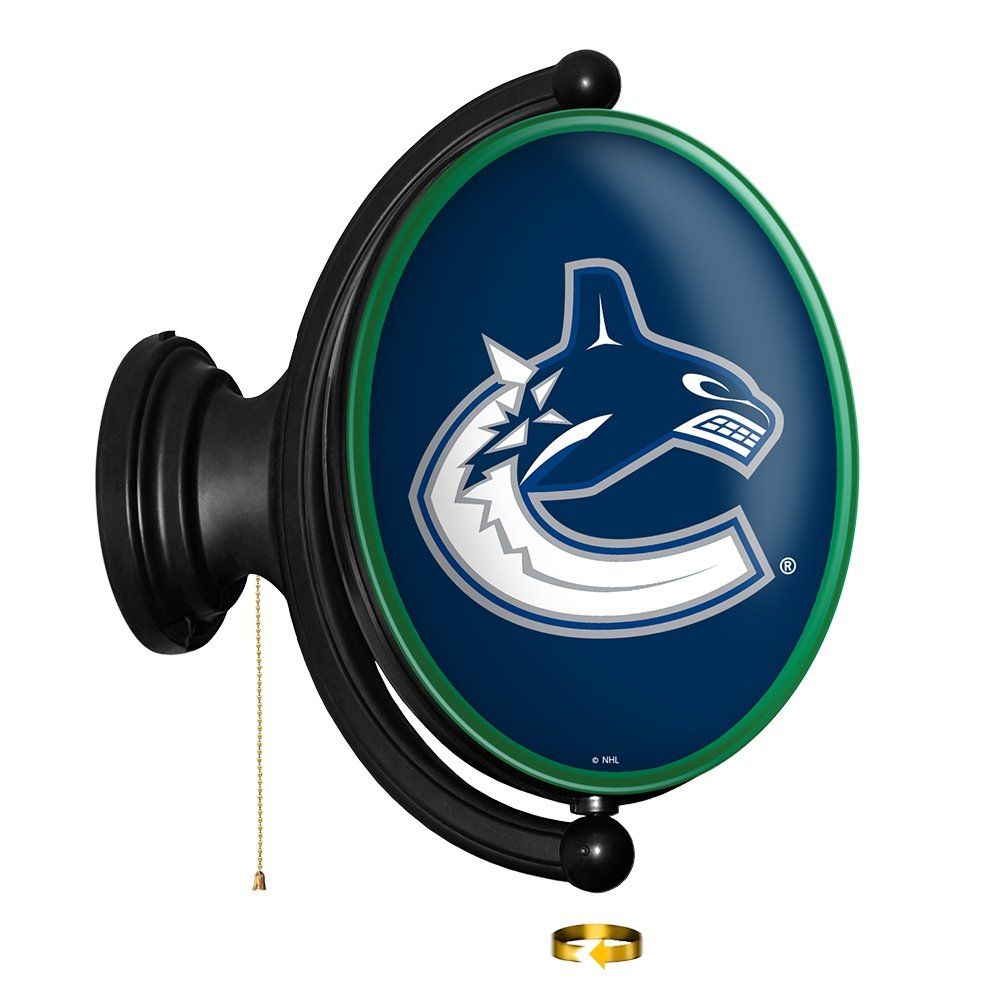 Vancouver Canucks: Original Oval Rotating Lighted Wall Sign - The Fan-Brand