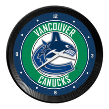 Load image into Gallery viewer, Vancouver Canucks: Ribbed Frame Wall Clock - The Fan-Brand